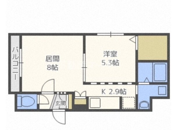 北２４条駅 徒歩4分 4階の物件間取画像